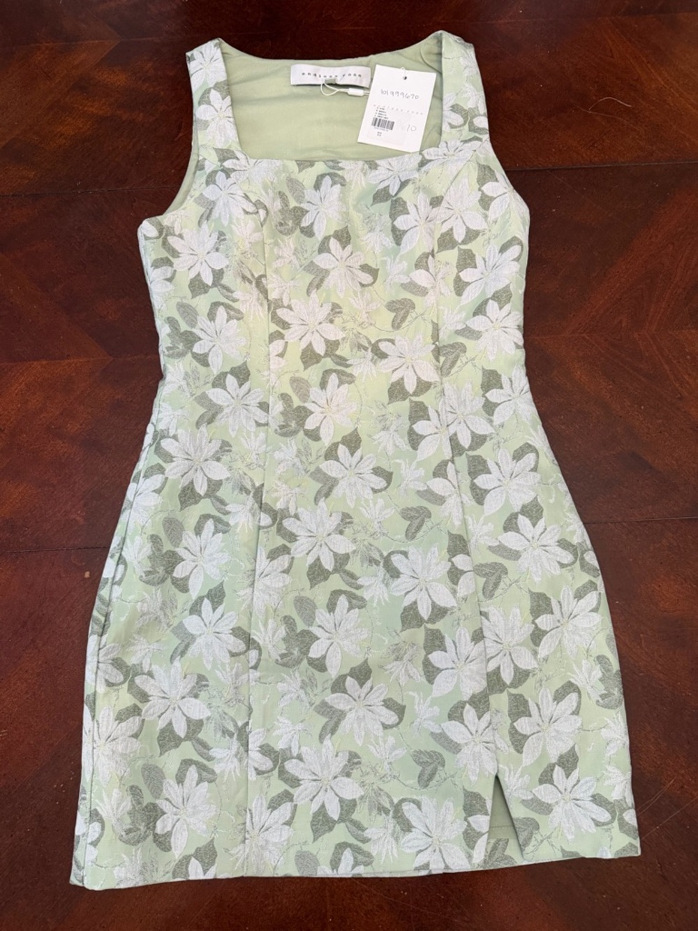 Endless Rose Light Green Floral Sheath Dress